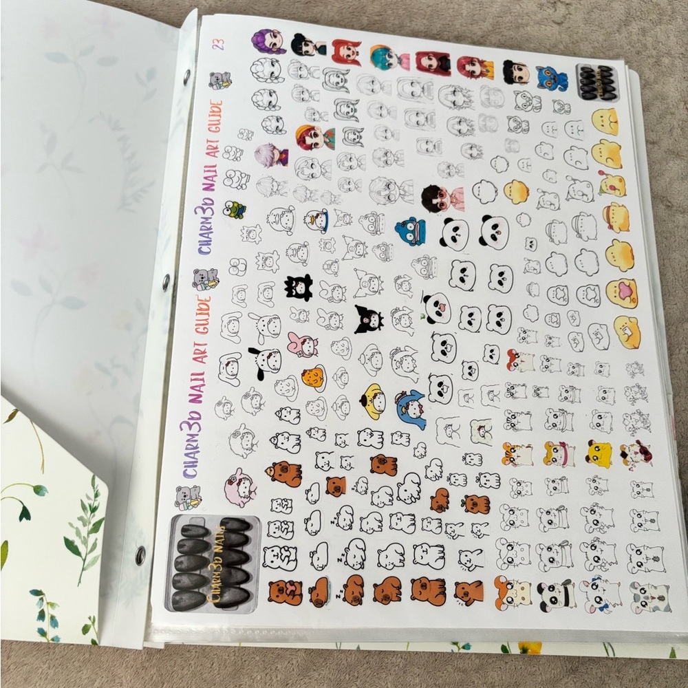 Printed Nail Art Sticker Guide with free press on nails